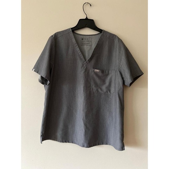 Figs Scrubs Tops - FIGS Catarina One Pocket Scrub Top Graphite Gray XL